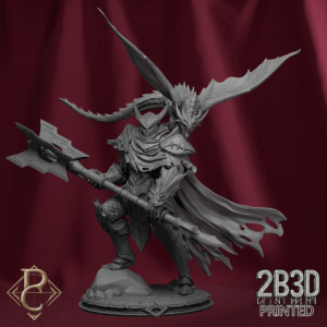 3D render of Lord Venator mounted on dragon with basic base, designed by Parasite Collectibles and printed by 2B3D Printed.