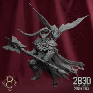 3D render of Lord Venator mounted on dragon without base, designed by Parasite Collectibles and printed by 2B3D Printed.
