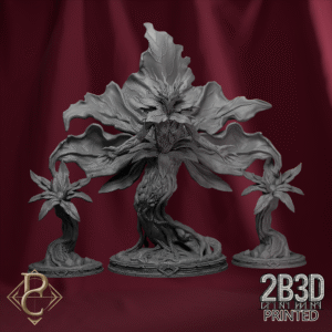 3D render of Hellflowers miniature on base, designed by Parasite Collectibles and printed by 2B3D Printed.