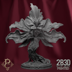 3D render of Cyania Hellflower bust with base, designed by Parasite Collectibles and printed by 2B3D Printed.