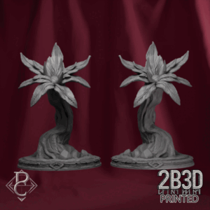 Animated 360° turntable of Hellflowers miniatures, designed by Parasite Collectibles and printed by 2B3D Printed.