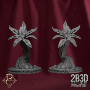 3D render of Hellflowers mounted on base, designed by Parasite Collectibles and printed by 2B3D Printed.