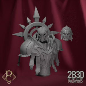 Render of Thakron Bust without base, showing head and shoulders of the warrior.