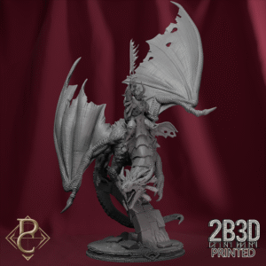 Render of Thakron and Raugar model with second head variant on base, created by Parasite Collectibles and printed by 2B3D Printed.