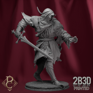 Render of Sâvarkar miniature with base, showing detailed pose and armor. Created by Parasite Collectibles and printed by 2B3D Printed.