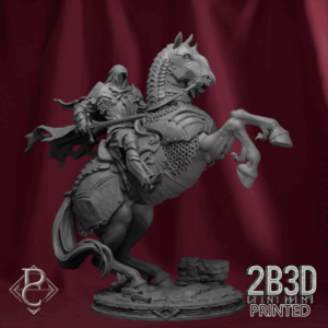 Turntable render of Sâvarkar riding the Darkhorse, created by Parasite Collectibles and printed by 2B3D Printed.