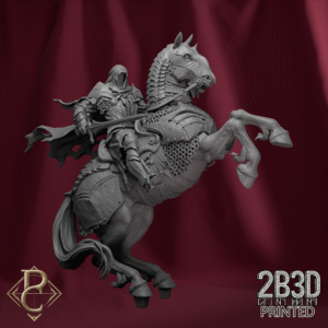 Render of Sâvarkar riding the Darkhorse, no base version, created by Parasite Collectibles and printed by 2B3D Printed.