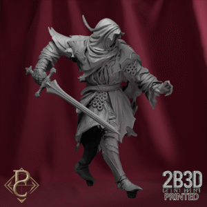 Render of Sâvarkar miniature without base, showing armor and pose in full view.