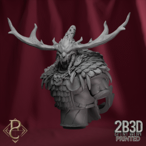 Render of Worfar Bust without base, created by Parasite Collectibles and printed by 2B3D Printed.