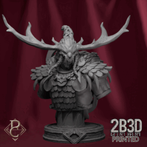 Turntable render of Worfar Bust, designed by Parasite Collectibles and printed by 2B3D Printed.