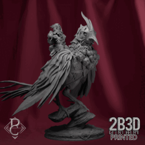 Turntable render of Aerithrian Wind Defender on Emberfinches, designed by Parasite Collectibles and printed by 2B3D Printed.