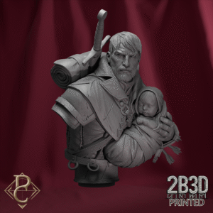 Render of Eon Bust without arm and without base, designed by Parasite Collectibles and printed by 2B3D Printed.