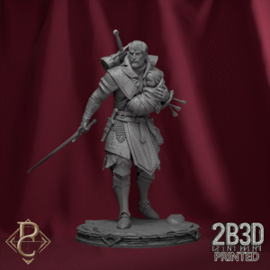 Render of Eon miniature with small base, designed by Parasite Collectibles and printed by 2B3D Printed.