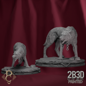 Render of Wolves with their scenic base, designed by Parasite Collectibles and printed by 2B3D Printed.