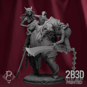 Turntable render of Fathon and the Scylas, designed by Parasite Collectibles and printed by 2B3D Printed.