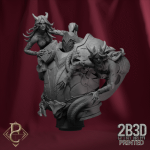 Render of Fathon and the Scylas Bust without base, designed by Parasite Collectibles and printed by 2B3D Printed.