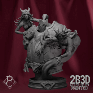 Turntable render of Fathon and the Scylas Bust, designed by Parasite Collectibles and printed by 2B3D Printed.
