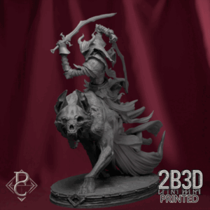 Turntable render of The Sorrow of Terrimor on Dog, designed by Parasite Collectibles and printed by 2B3D Printed.