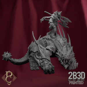 Render of Kodark and Lizard without base, created by Parasite Collectibles and printed by 2B3D Printed.