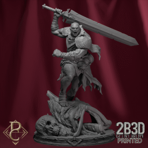 Render of Mat’Ador with base, designed by Parasite Collectibles and printed by 2B3D Printed.