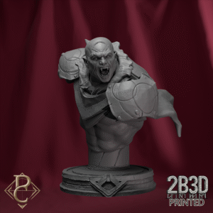 Render of Mat’Ador Bust with base, designed by Parasite Collectibles and printed by 2B3D Printed.