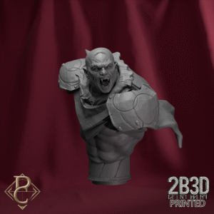 Render of Mat’Ador Bust without base, created by Parasite Collectibles and printed by 2B3D Printed.