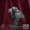 Turntable render of Mat’Ador Bust, designed by Parasite Collectibles and printed by 2B3D Printed.