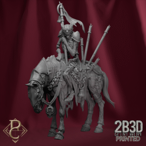 Render of Custos Purgatorii on Horse without base, sacred rider guiding the lost through divine light. Designed by Parasite Collectibles and 2B3D Printed.