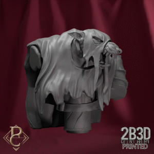 Render of Ratkin Bust without base, created by Parasite Collectibles and printed by 2B3D Printed.