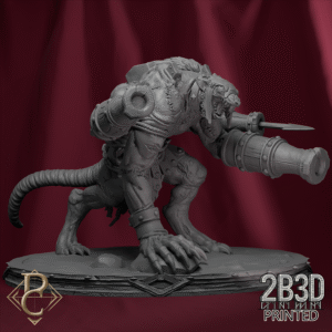 Render of The Ratstroyer on scenic base, designed by Parasite Collectibles and printed by 2B3D Printed.