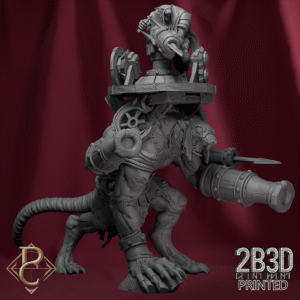 Render of The Ratstroyer with ratkin operator mounted on the platform, designed by Parasite Collectibles and 2B3D Printed.