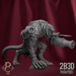 Render of The Ratstroyer core unit, heavy ratkin war machine without platform or operator. Designed by Parasite Collectibles and 2B3D Printed.