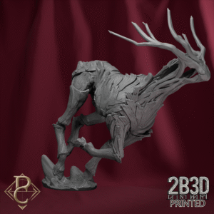 Render of the enchanted deer mount, spirit creature bound to The Verdant Sentinel. Created by Parasite Collectibles and 2B3D Printed.