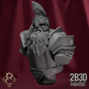 Render of Stormkeeper Torbjorn Bust without base, storm-forged dwarf guardian. Designed by Parasite Collectibles and printed by 2B3D Printed.