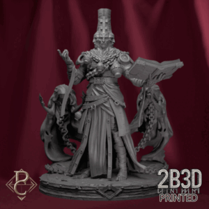 Turntable render of High Prophet Karhardas, herald of cosmic revelation and voice of the Great Remaking. Designed by Parasite Collectibles and printed by 2B3D Printed.