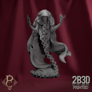 Render of Ghost I without base, ethereal herald bound to High Prophet Karhardas. Created by Parasite Collectibles and 2B3D Printed.