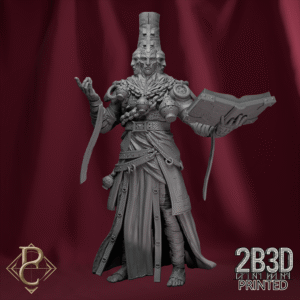 Render of High Prophet Karhardas without base, cosmic prophet of the Forebears. Designed by Parasite Collectibles and 2B3D Printed.