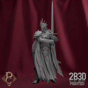 Render of The Shadowed King without base, ethereal monarch from the realm of shadow. Designed by Parasite Collectibles and 2B3D Printed.