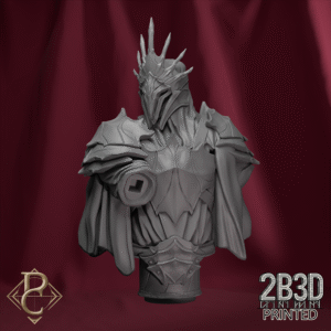 Render of The Shadowed King Bust without base, ghostly monarch between life and death. Designed by Parasite Collectibles and 2B3D Printed.