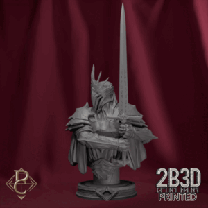 Turntable render of The Shadowed King Bust, spectral monarch of the abyssal realms. Designed by Parasite Collectibles and printed by 2B3D Printed.
