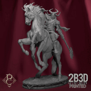 Turntable render of Valdyr, divine warrior of the Iron North and herald of the Stormgate. Designed by Parasite Collectibles and printed by 2B3D Printed.