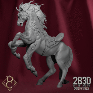 Render of Valdyr’s spectral mount without base, steed of thunder and shadow. Created by Parasite Collectibles and 2B3D Printed.