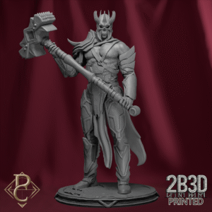 Render of Warden Blackhelm with base, the silent keeper of Ironfang Bastion. Created by Parasite Collectibles and 2B3D Printed.