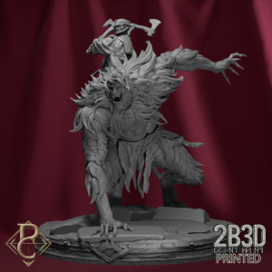 Render of both hunter and monster versions of Edmund de Fronsac together on base. Created by Parasite Collectibles and printed by 2B3D Printed.