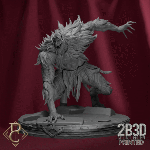 Render of Edmund de Fronsac transformed into the cursed monster, with base. Created by Parasite Collectibles and printed by 2B3D Printed.