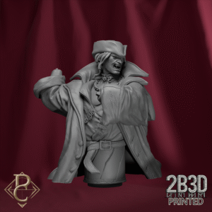 Render of Edmund de Fronsac Bust without base, the cursed woodsman of the northern forests. Designed by Parasite Collectibles and 2B3D Printed.