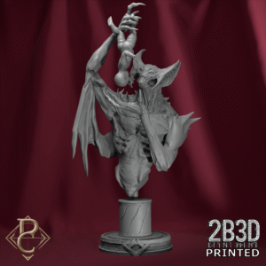 Bust of demon wings with base