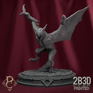 3D render of Chiroptera Swarm creature 4 mounted on base from the Azghorath’s Cult Kickstarter.