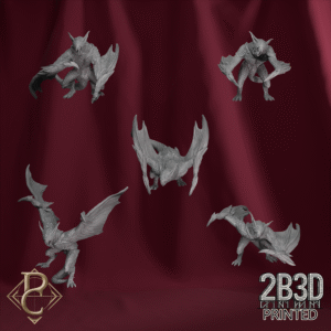 3D render of complete Chiroptera Swarm set without bases from the Azghorath’s Cult Kickstarter.