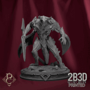 3D render of Irgren Azghorath’s Will miniature from the Azghorath’s Cult Kickstarter, featuring demonic pillar and ritual design.